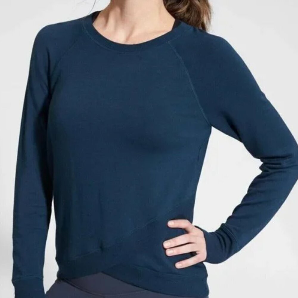 ATHLETA Criss Cross Sweatshirt Blue Size Small